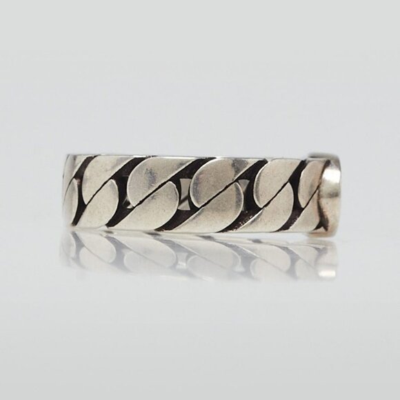 Gucci Pink Sterling Silver Interlocking G Ring Size 8 - Picture 3 of 5
